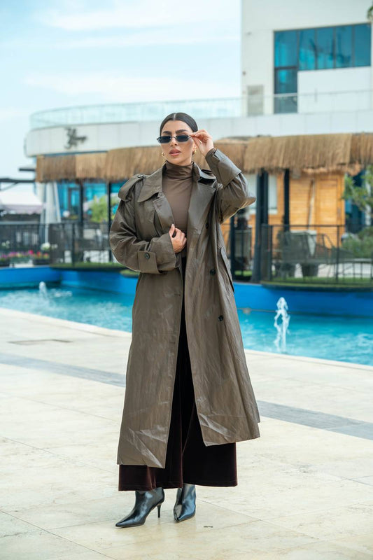 Brown Leather Blazer C:J2726 Brown