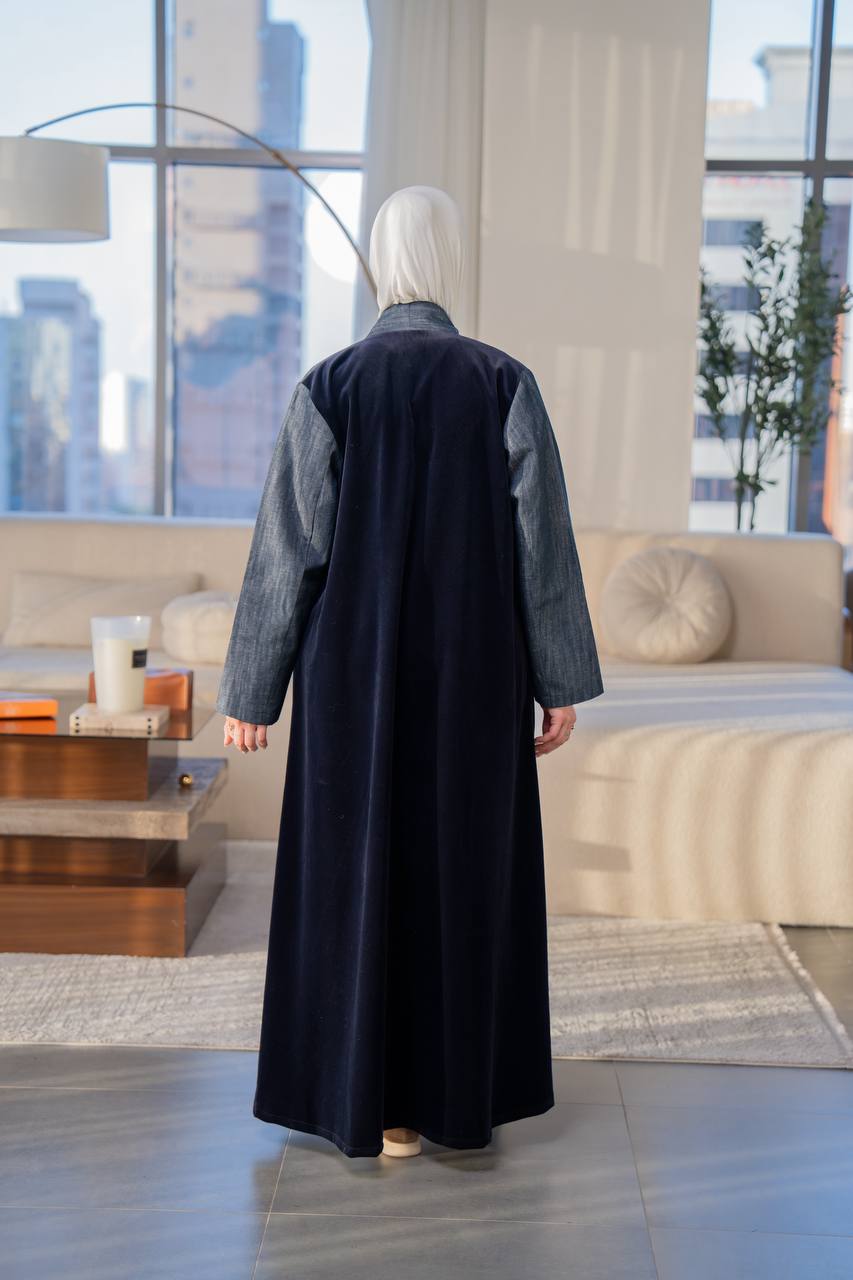 Navy velvet blazer .C:1060 Blue