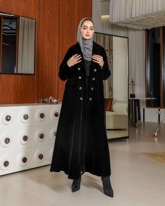 Black velvet blazer. C:J1065 Black