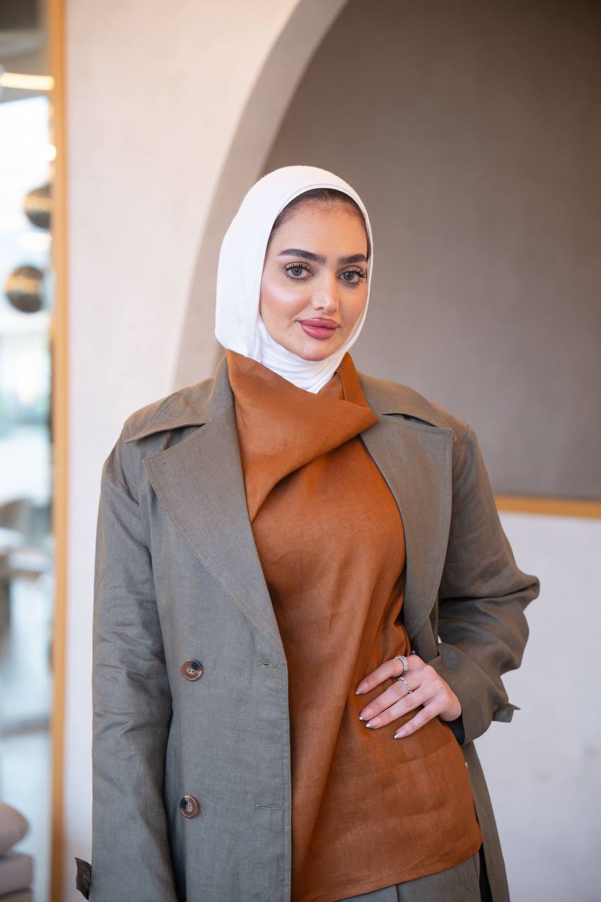 Olive color trench coat with inner set C:J1035 Set