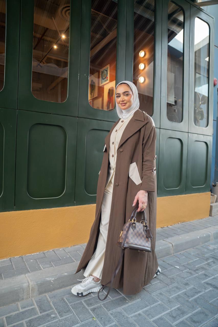 brown trench coat. C:1062 Brown