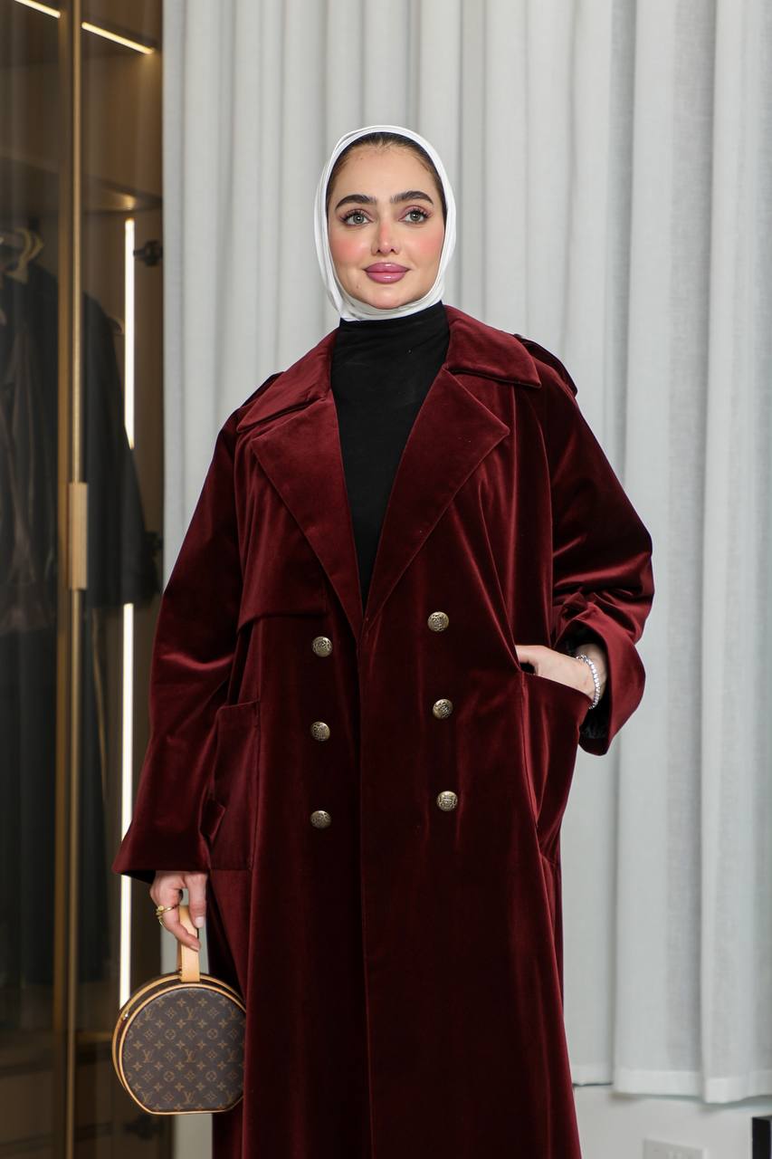 Burgundy velvet blazer. C:1068