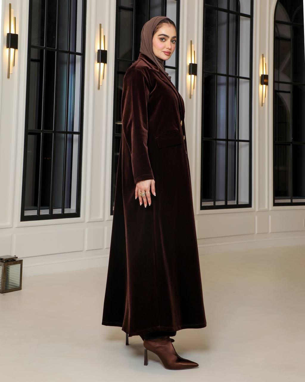 brown velvet blazer. C:J1065 Brown