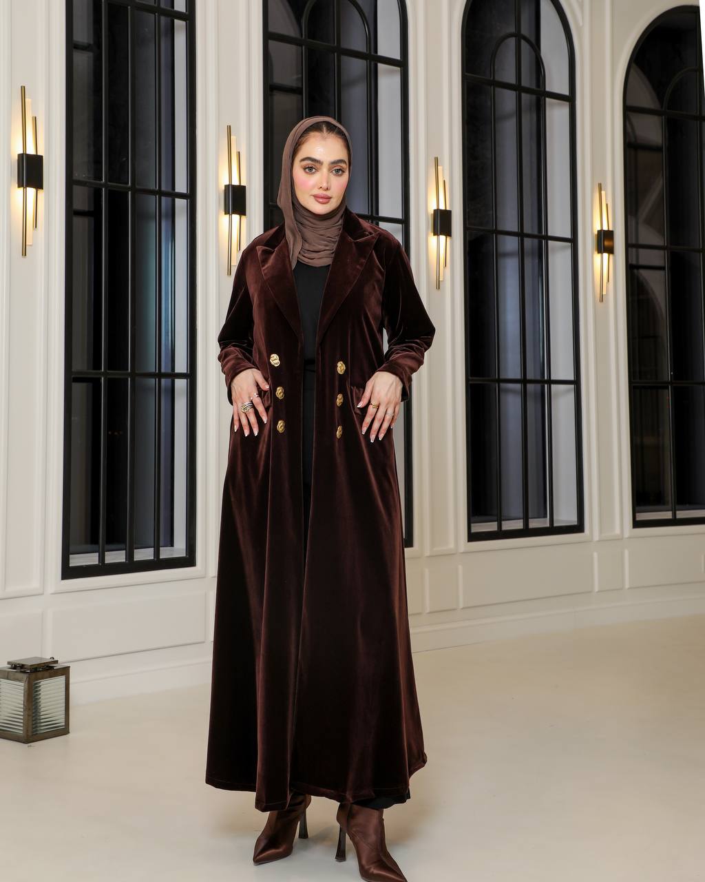 brown velvet blazer. C:J1065 Brown