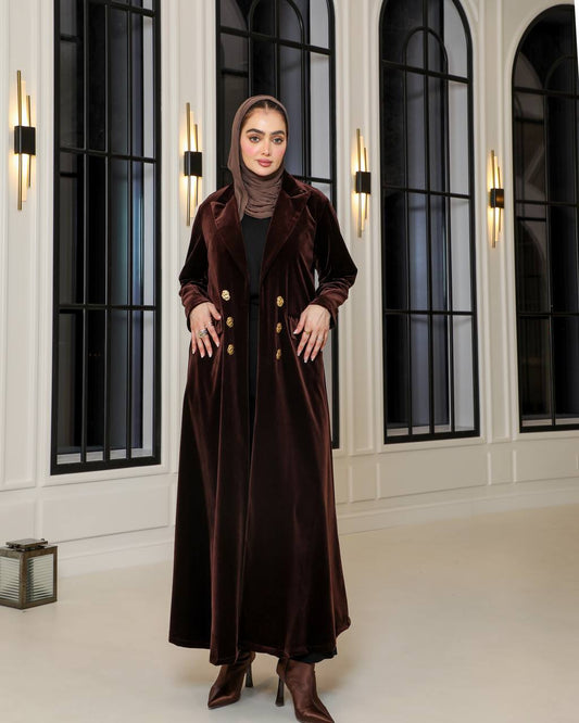 brown velvet blazer. C:J1065 Brown