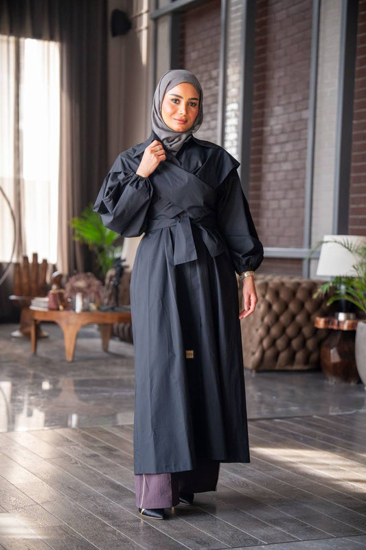 فستان بخام قطن زارا باللون الاسود C:J1027 Black