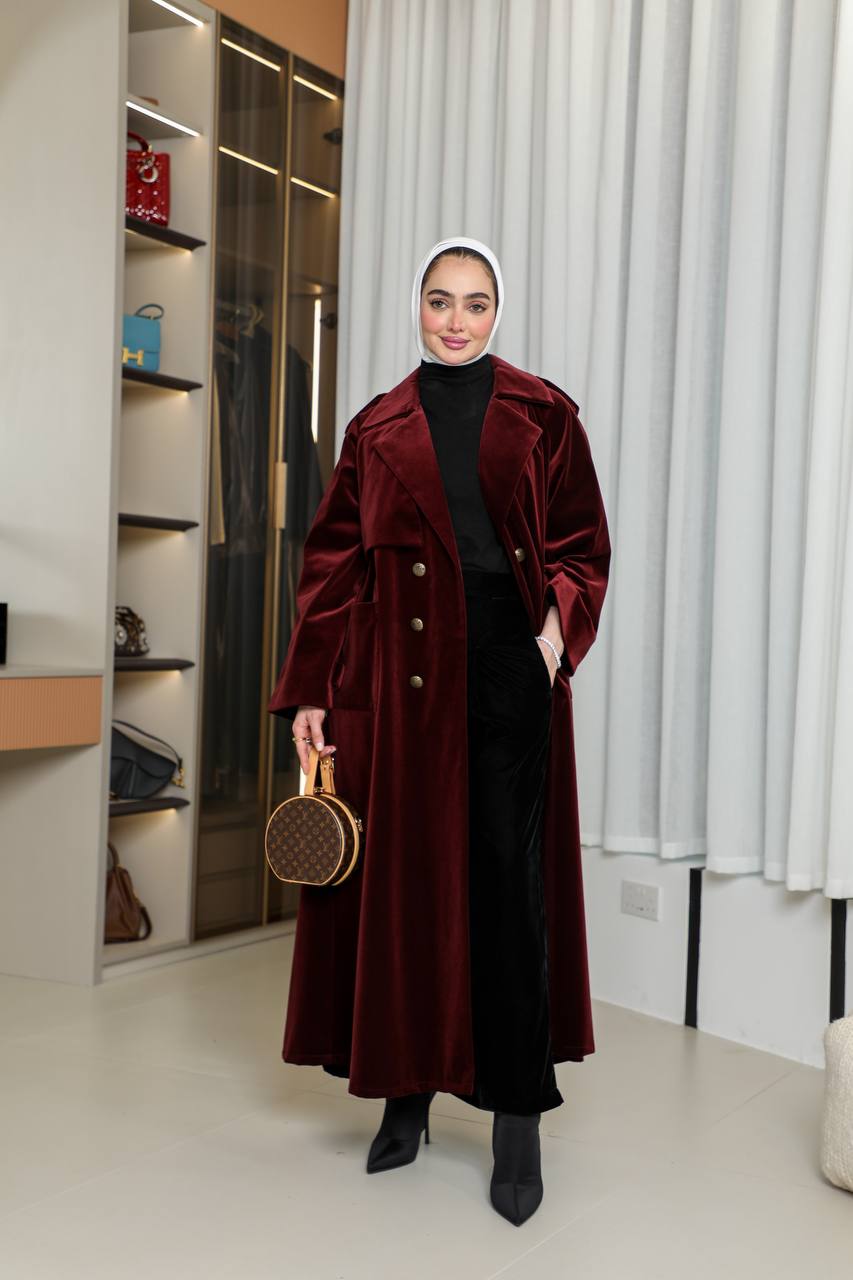 Burgundy velvet blazer. C:1068