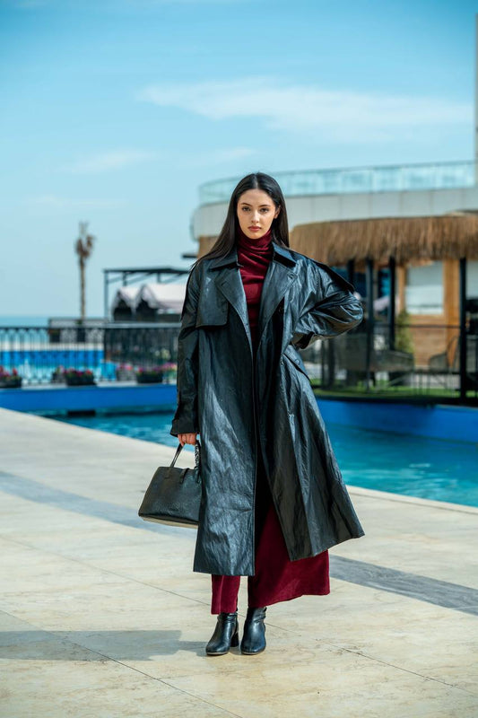 Black Leather Blazer C:J2726 Black