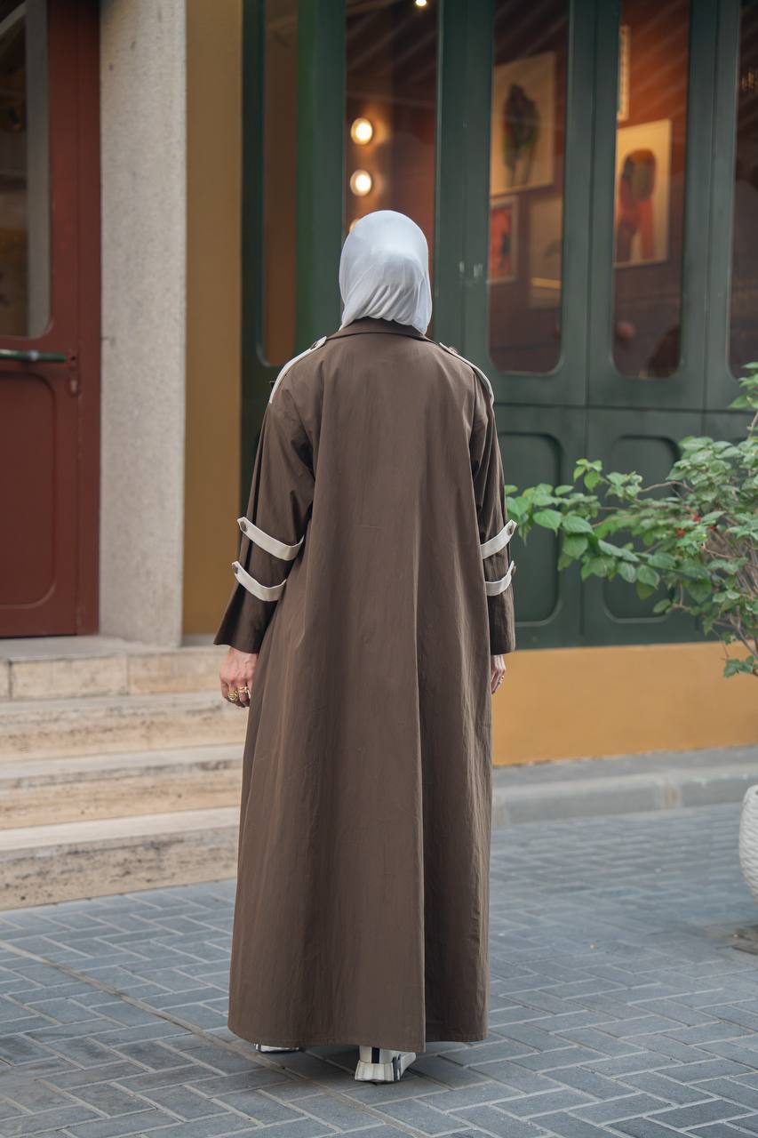 brown trench coat. C:1062 Brown