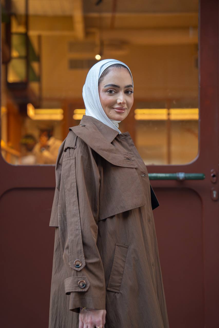 brown trench coat. C:1059 Brown