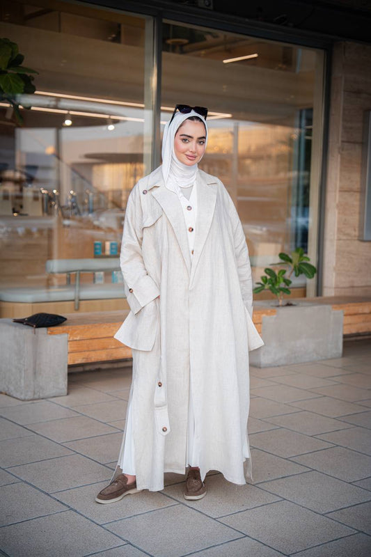 بليزر لينن فري سايز باللون البيج C:6499 Beige 