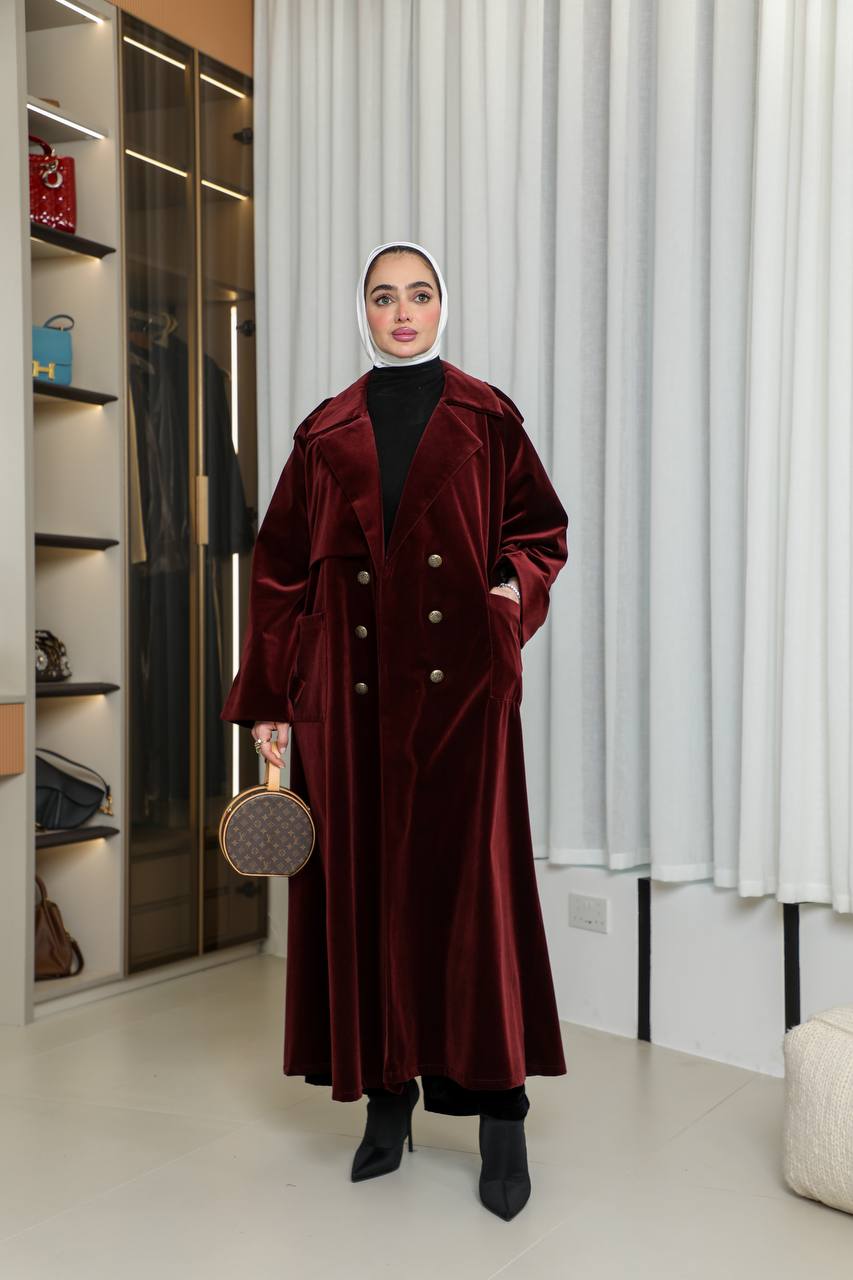 Burgundy velvet blazer. C:1068