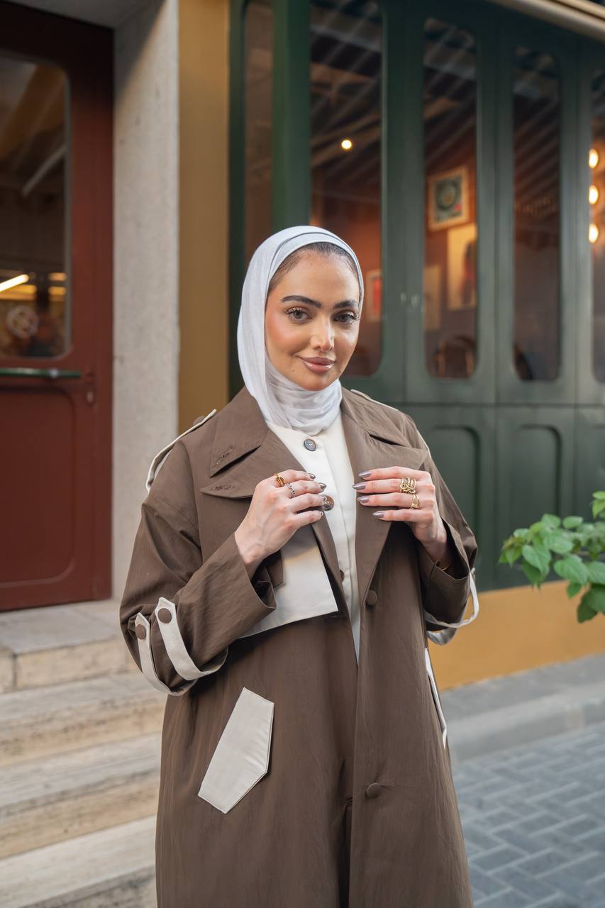 brown trench coat. C:1062 Brown