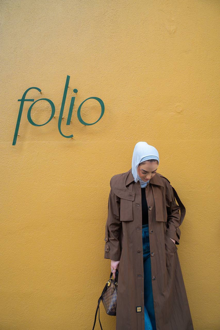 brown trench coat. C:1059 Brown